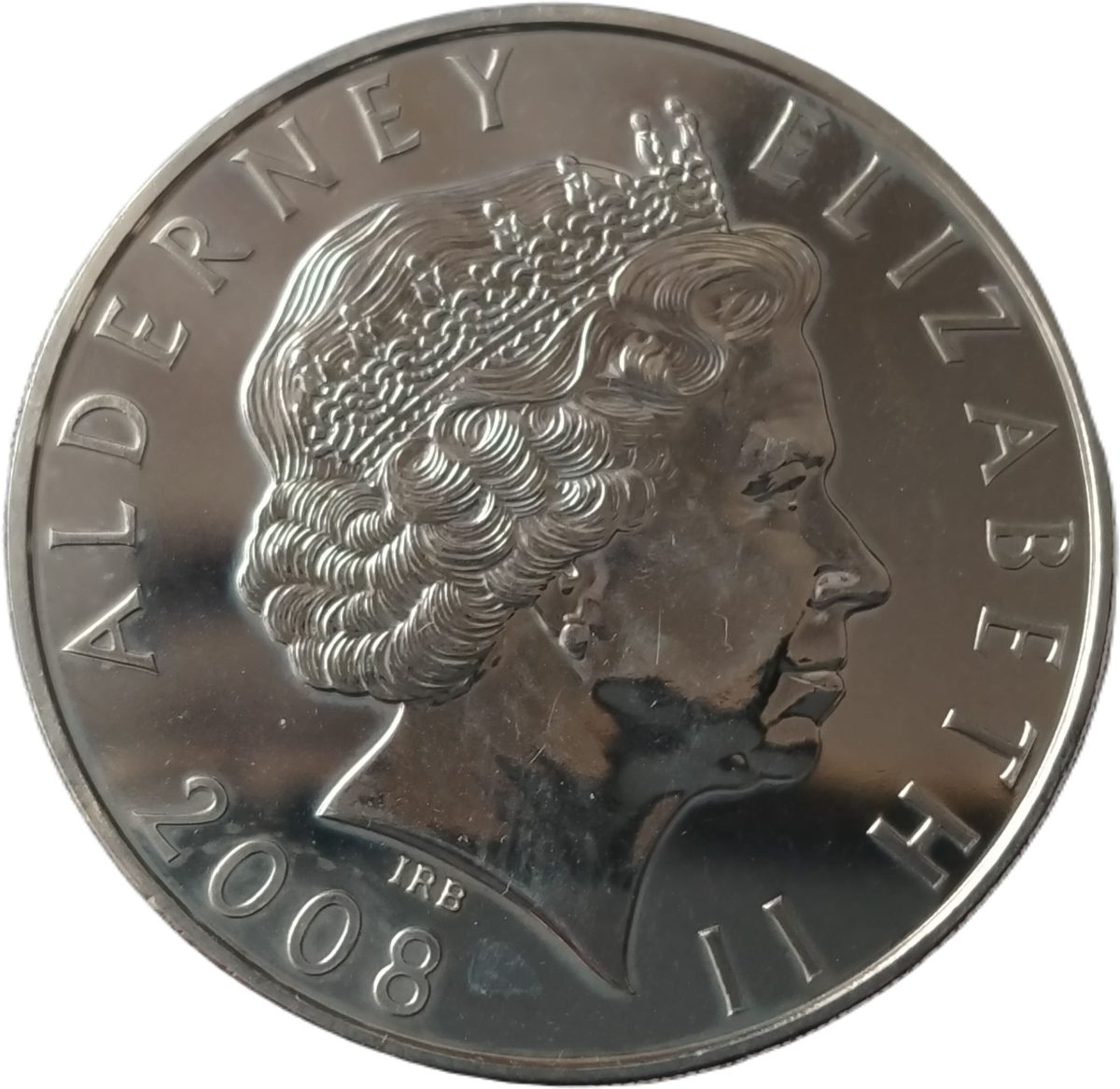Alderney 5 Pounds - Elizabeth II Concorde obverse
