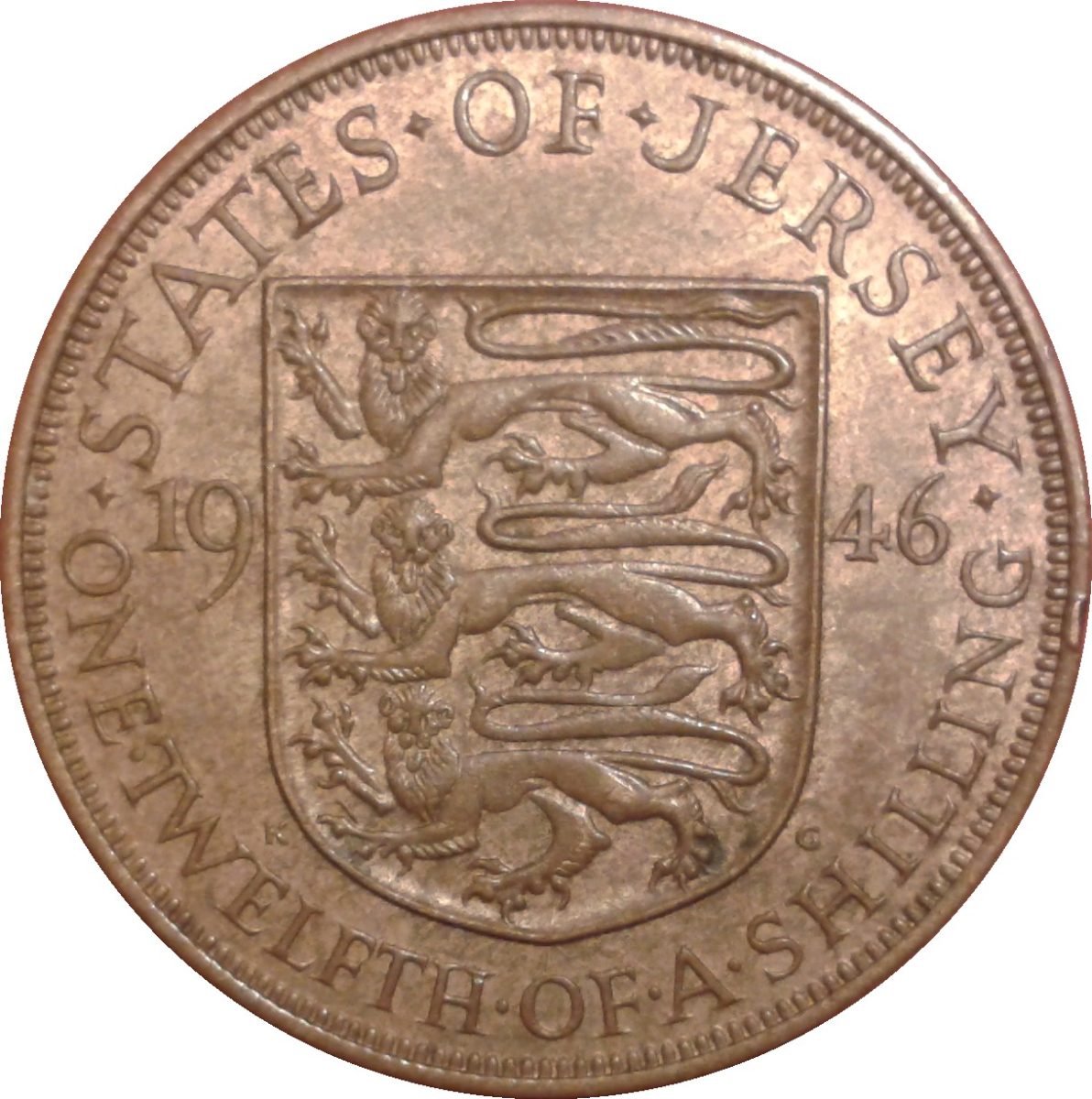 Jersey 1/12 Shilling - George VI reverse