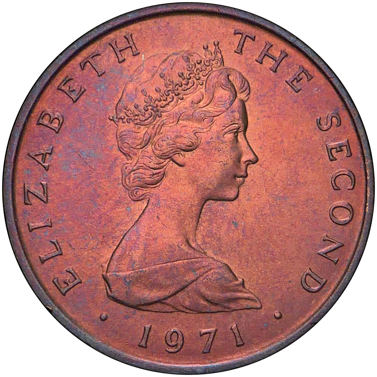 Isle of Man 2 New Pence - Elizabeth II Falcons obverse