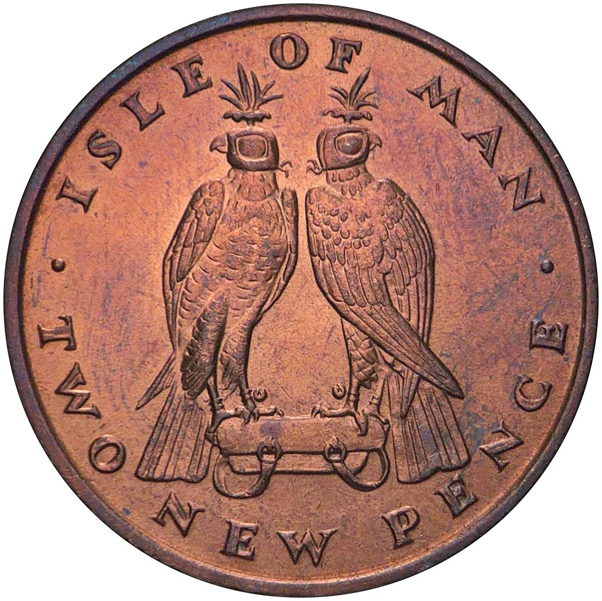 Isle of Man 2 New Pence - Elizabeth II Falcons