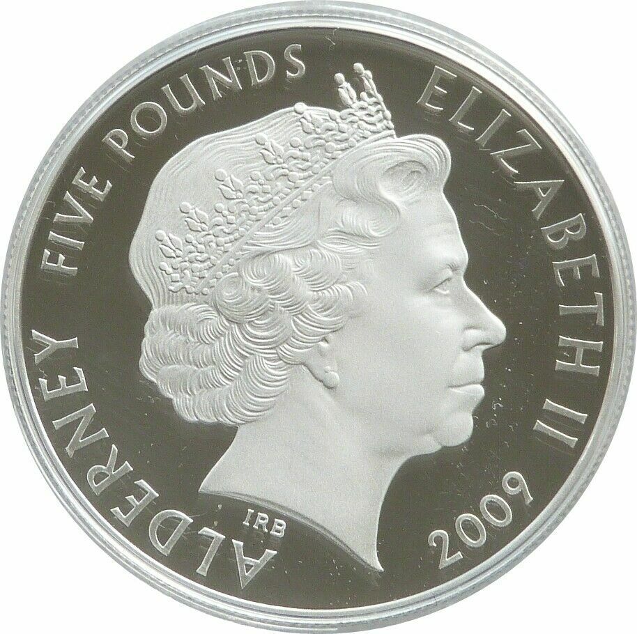 Alderney 5 Pounds - Elizabeth II Rolls Royce Silver Ghost obverse