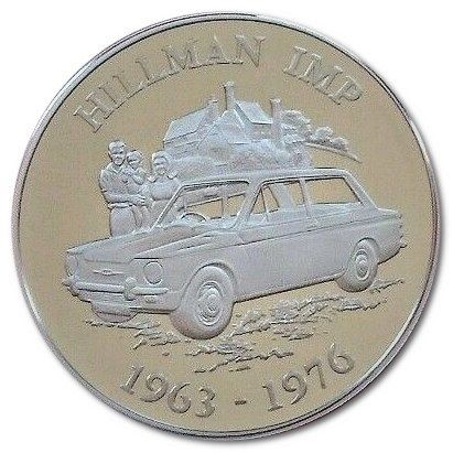 Alderney 5 Pounds - Elizabeth II Hillman Imp reverse