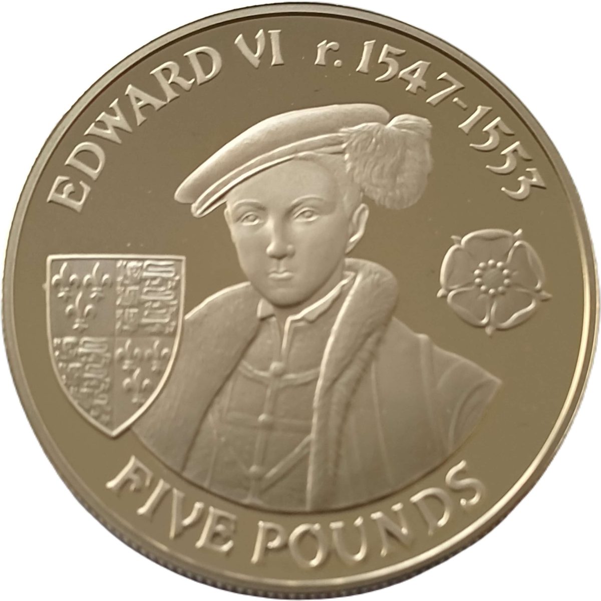 Alderney 5 Pounds - Elizabeth II Edward VI reverse