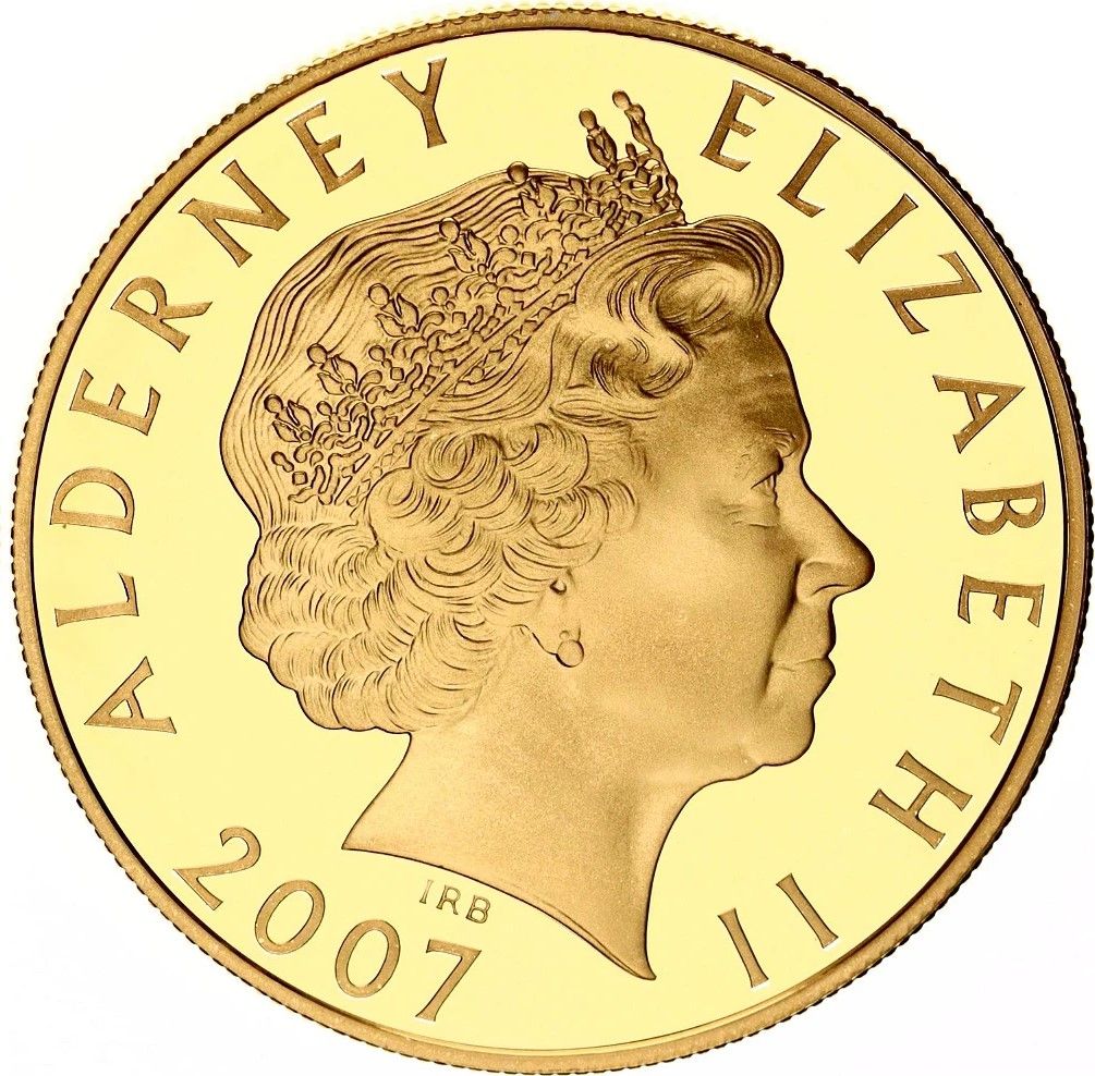 Alderney 5 Pounds - Elizabeth II Mary I obverse