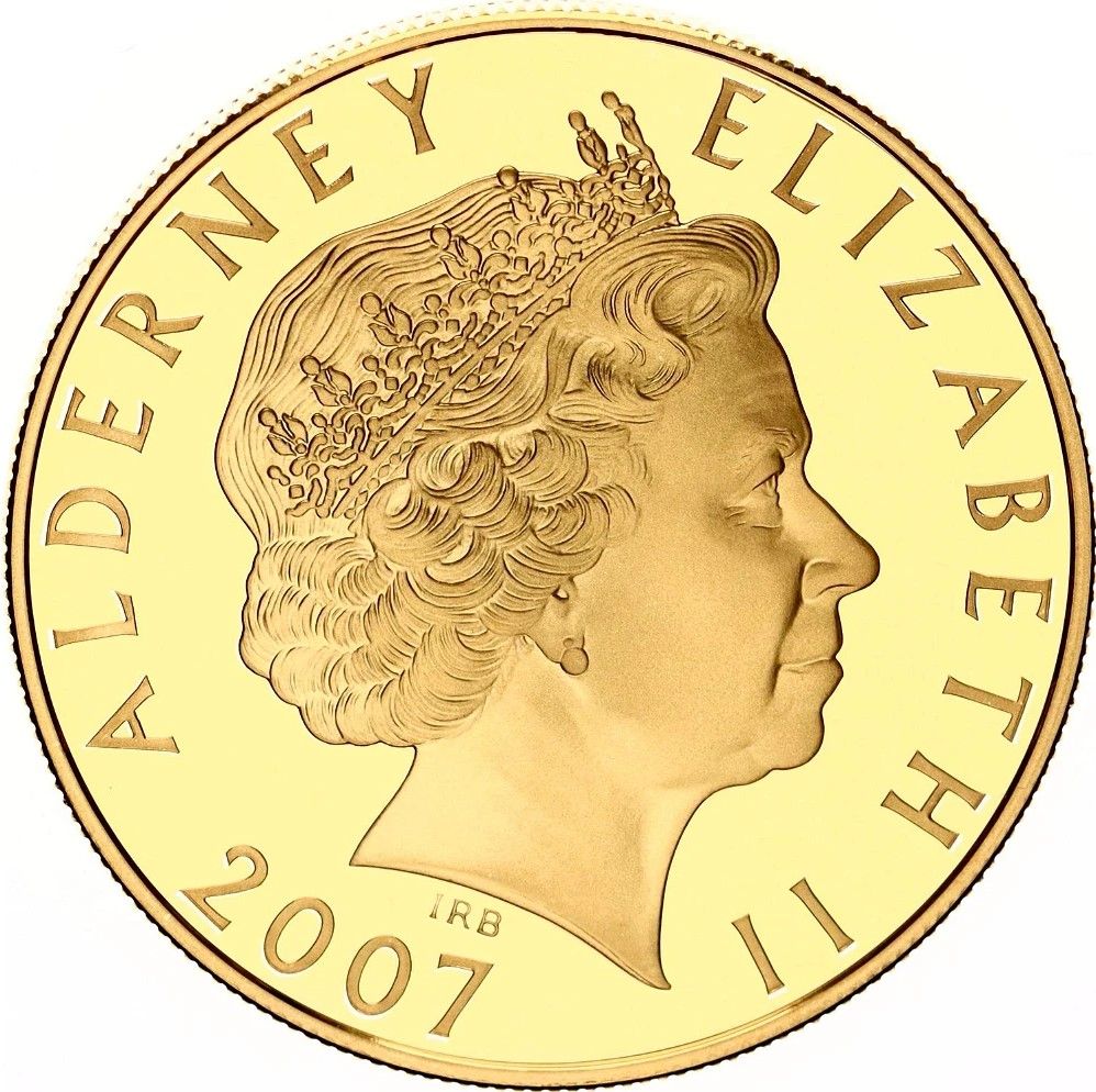 Alderney 5 Pounds - Elizabeth II Charles II obverse
