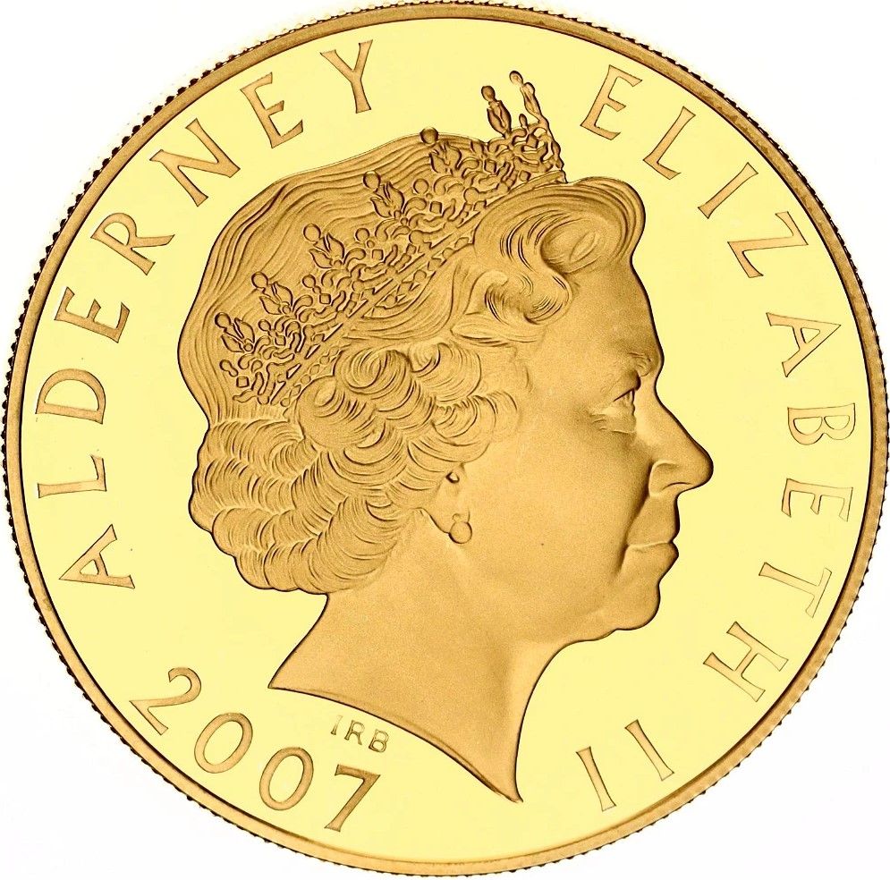 Alderney 5 Pounds - Elizabeth II William and Mary obverse