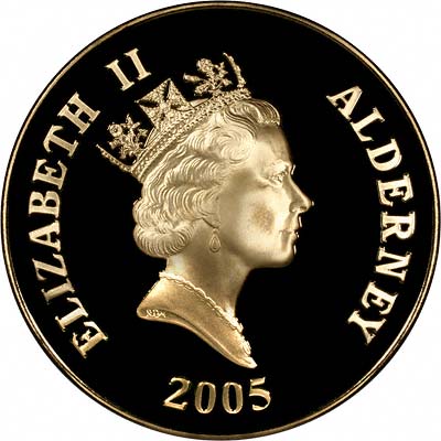 Alderney 1000 Pounds - Elizabeth II 200th Anniversary of the Trafalgar Battle obverse
