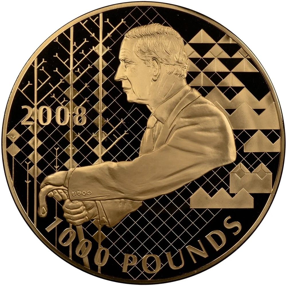 Alderney 1000 Pounds - Elizabeth II Prince Charles, 60th Birthday