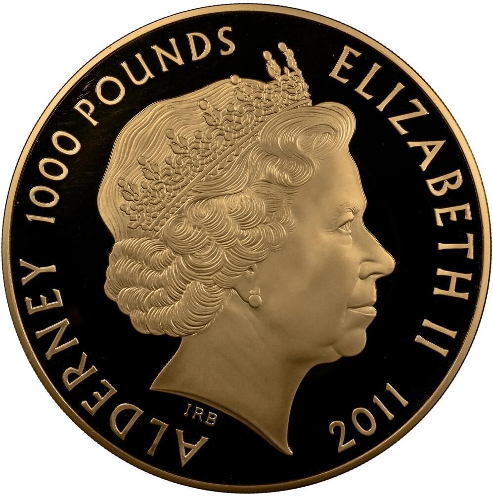 Alderney 1000 Pounds - Elizabeth II Royal Wedding obverse