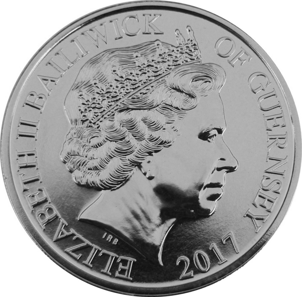 Guernsey 5 Pounds - Elizabeth II Sapphire Jubilee obverse