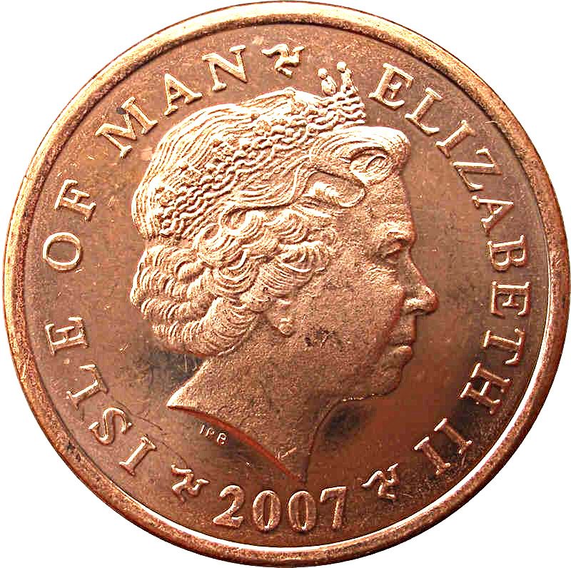 Isle of Man 2 Pence - Elizabeth II Albert Tower obverse