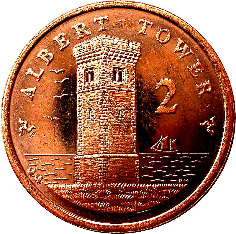 Isle of Man 2 Pence - Elizabeth II Albert Tower