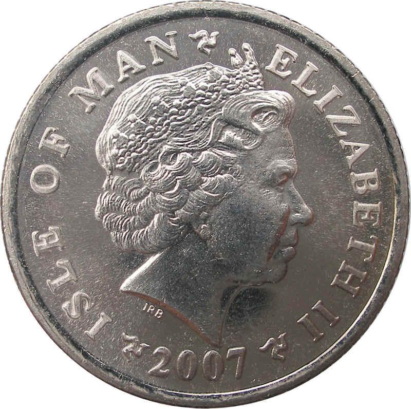Isle of Man 10 Pence - Elizabeth II Chicken Rock Lighthouse; non-magnetic obverse