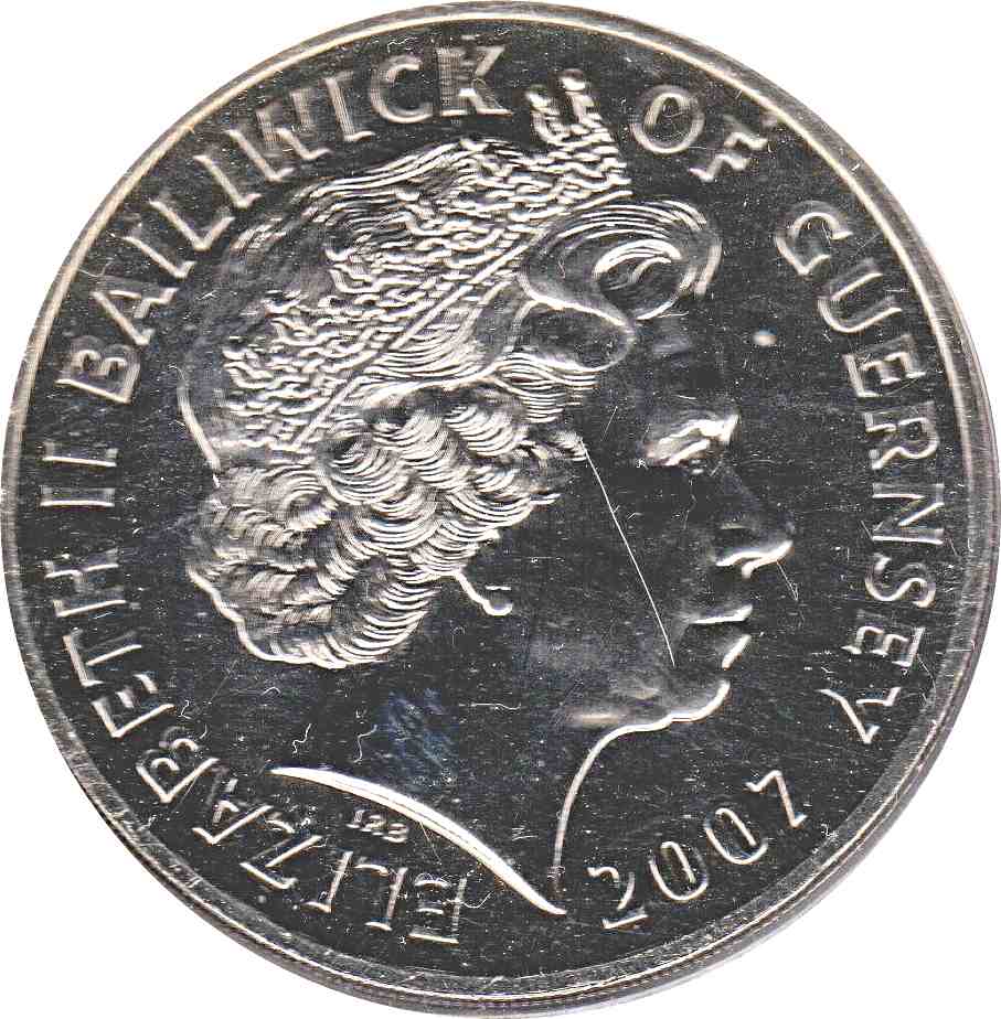 Guernsey 5 Pounds - Elizabeth II Diamond Wedding obverse