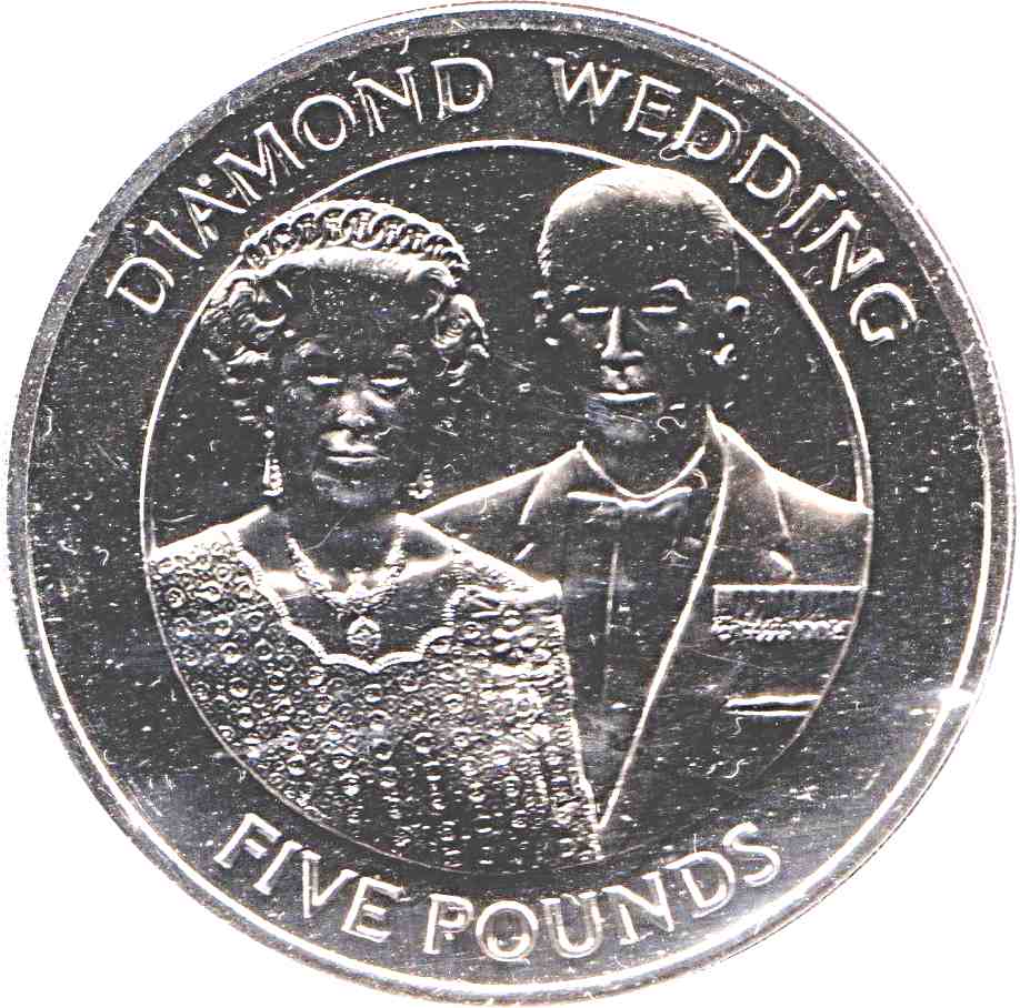 Guernsey 5 Pounds - Elizabeth II Diamond Wedding