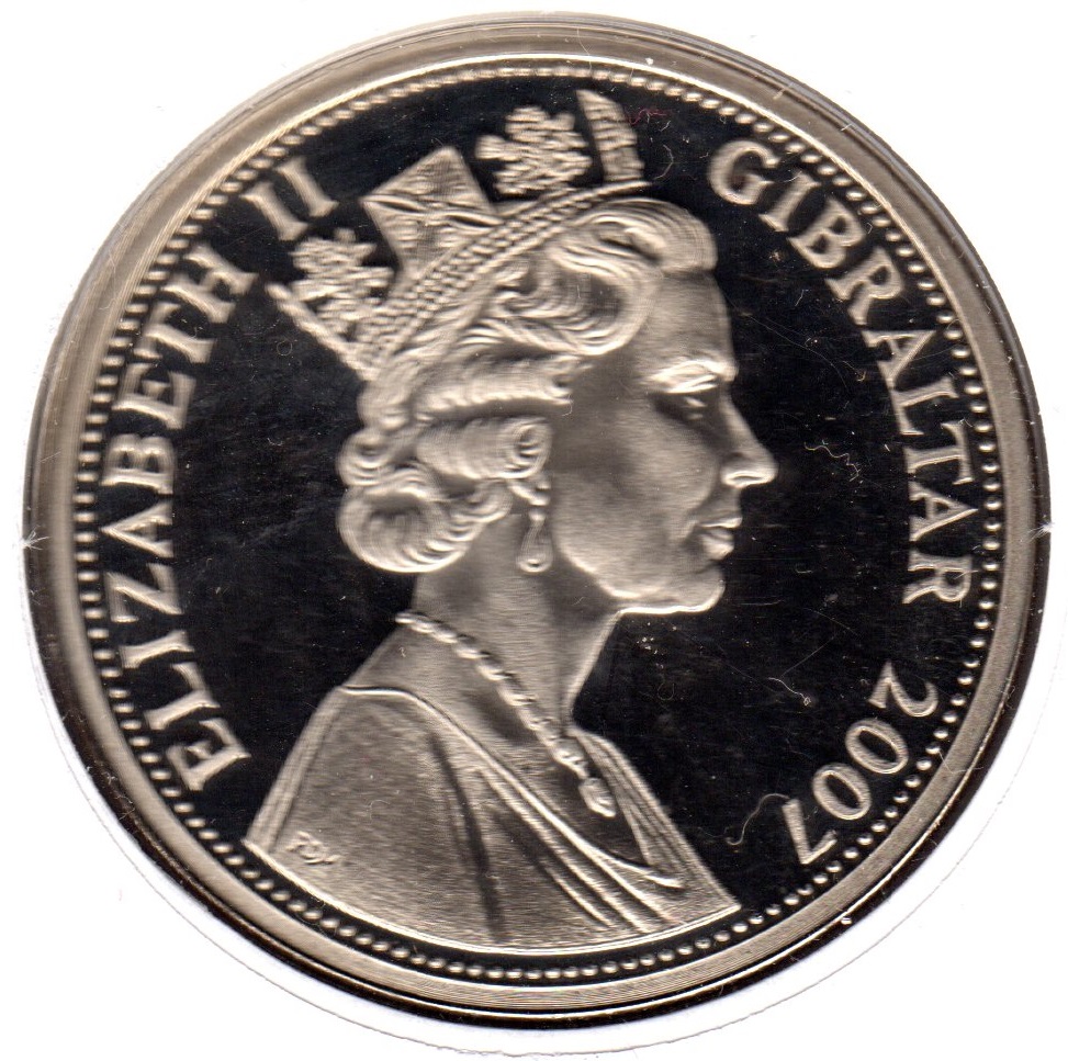 Gibraltar 1 Crown - Elizabeth II Diamond Wedding obverse