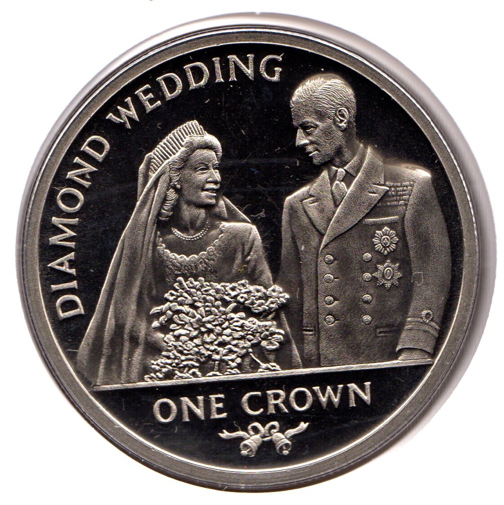 Gibraltar 1 Crown - Elizabeth II Diamond Wedding