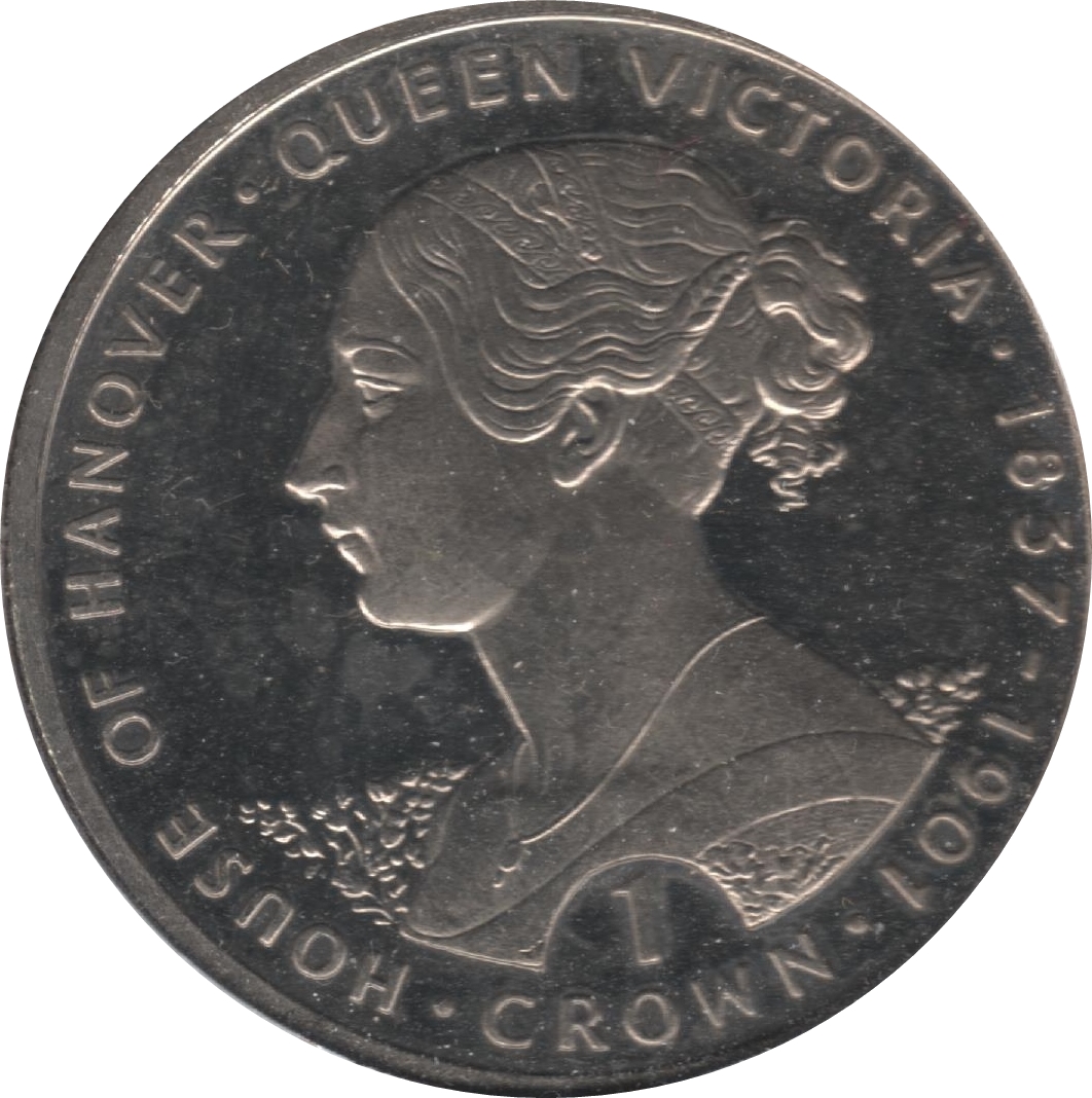 Gibraltar 1 Crown - Elizabeth II Queen Victoria; Silver Proof reverse