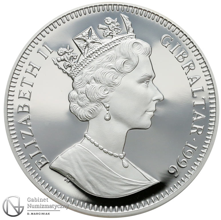 Gibraltar 70 ECUs - Elizabeth II Sir Francis Drake and Golden Hind obverse
