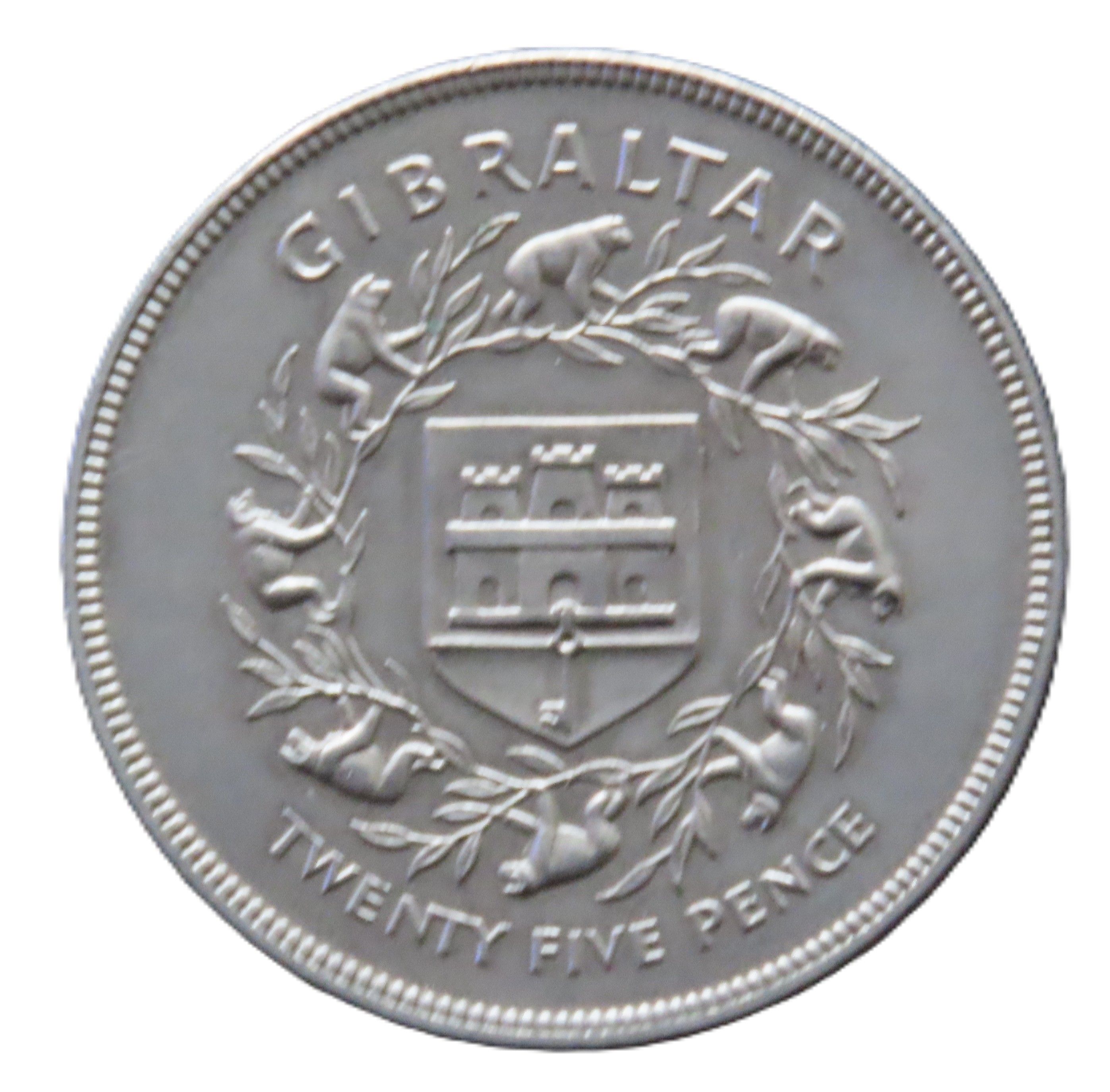 Gibraltar 25 Pence - Elizabeth II Silver Jubilee
