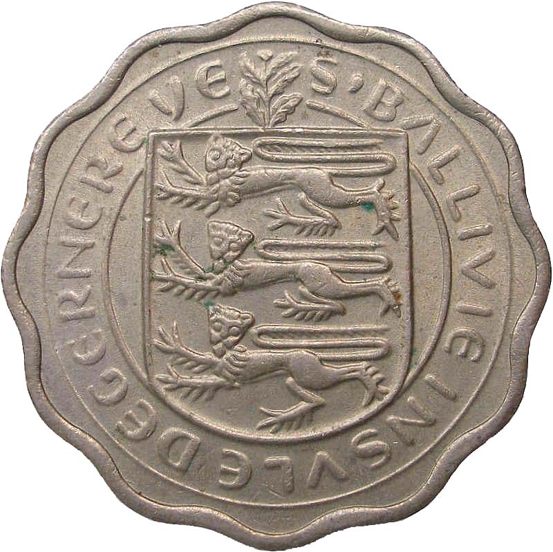 Guernsey 3 Pence - Elizabeth II Thick Flan obverse