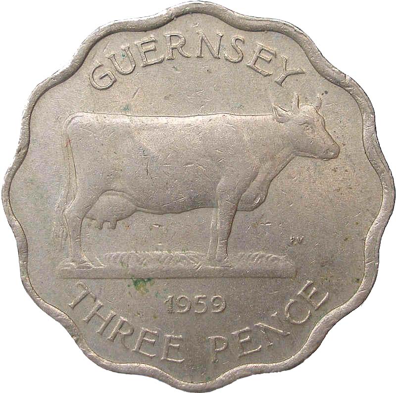 Guernsey 3 Pence - Elizabeth II Thick Flan reverse