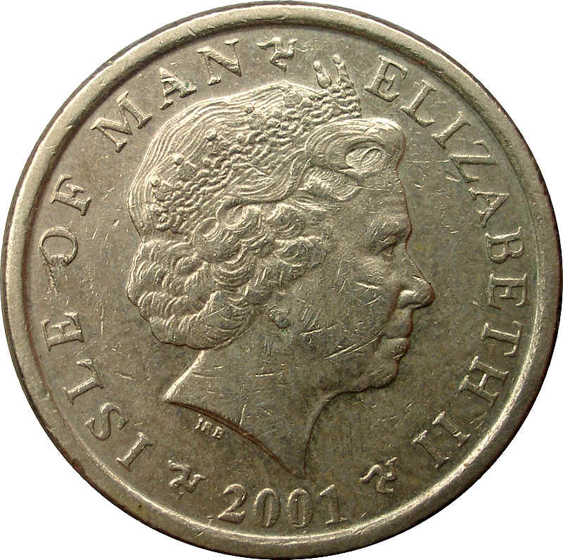 Isle of Man 1 Pound - Elizabeth II Triskelion with bells obverse