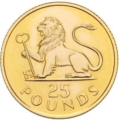 Gibraltar 25 Pounds - Elizabeth II British Sterling reverse