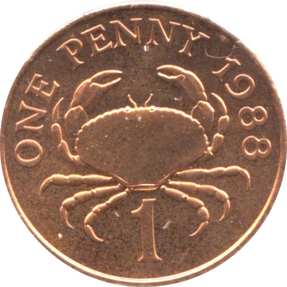 Guernsey 1 Penny - Elizabeth II 3rd portrait; non-magnetic FAO