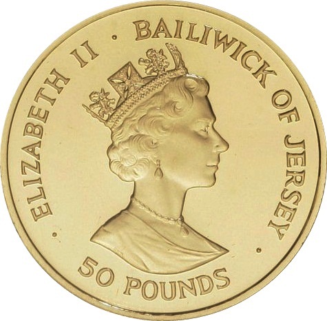 Jersey 50 Pounds - Elizabeth II Battle of Britain obverse