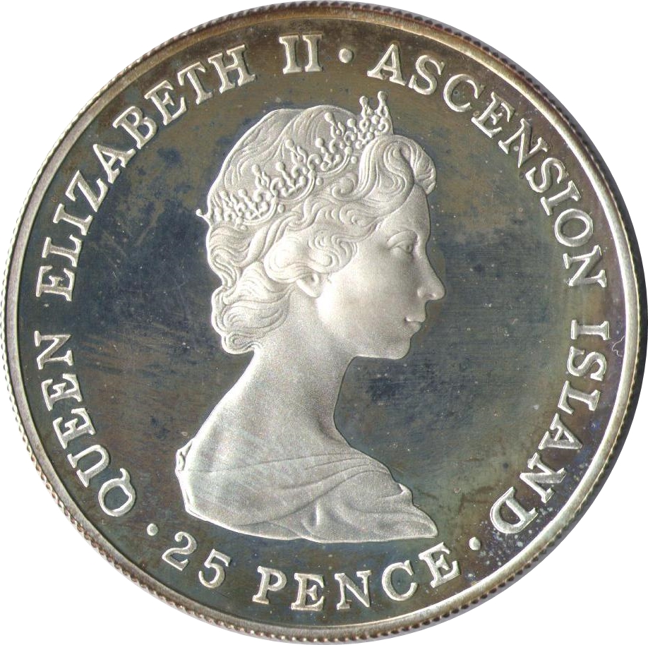 Ascension Island 25 Pence - Elizabeth II Year of the Scout obverse