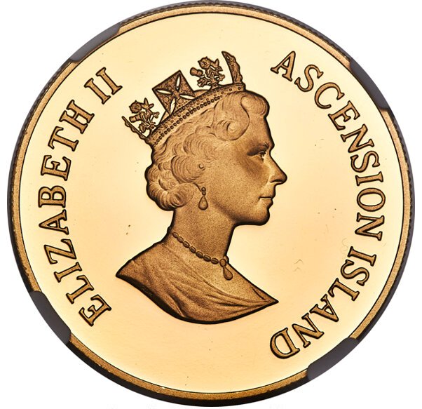 Ascension Island 50 Pence - Elizabeth II Queen Mother; Gold Proof
