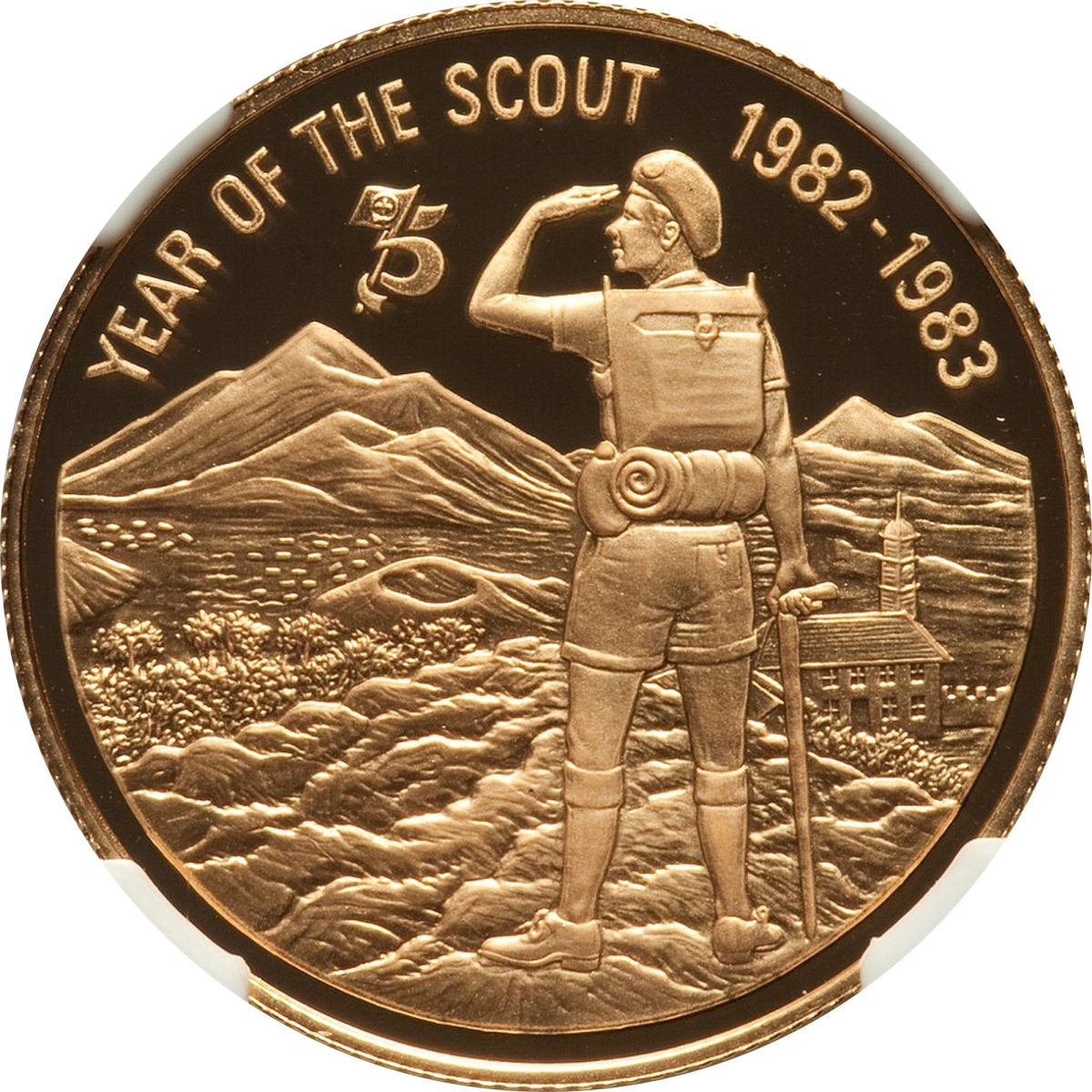 Ascension Island 2 Pounds - Elizabeth II International Year of the Scout reverse