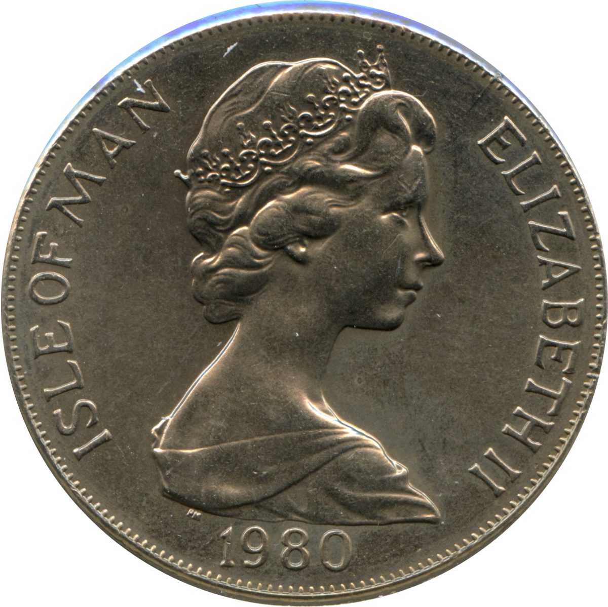 Isle of Man 1 Crown - Elizabeth II Queen Mother obverse
