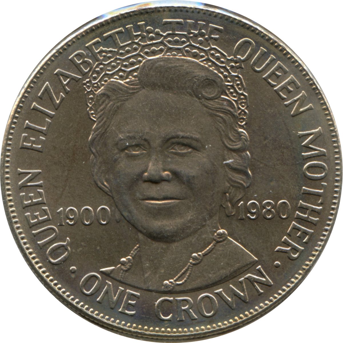 Isle of Man 1 Crown - Elizabeth II Queen Mother reverse