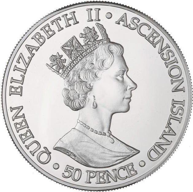 Ascension Island 50 Pence - Elizabeth II Centennial of Queen Victoria's Death obverse
