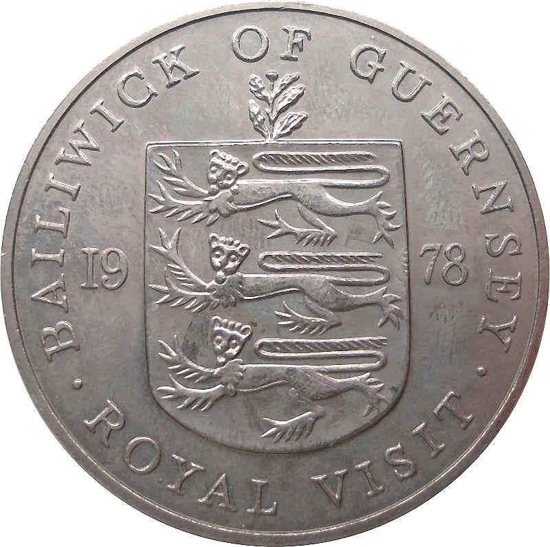 Guernsey 25 Pence - Elizabeth II Royal Visit