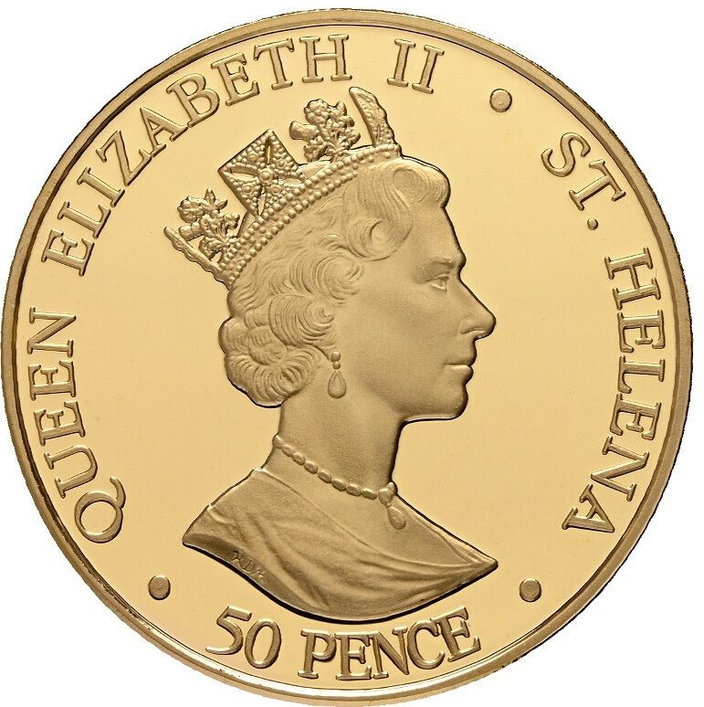 Ascension Island 50 Pence - Elizabeth II 50th Anniversary of Coronation obverse