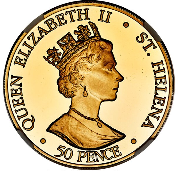 Saint Helena 50 Pence - Elizabeth II Victoria obverse