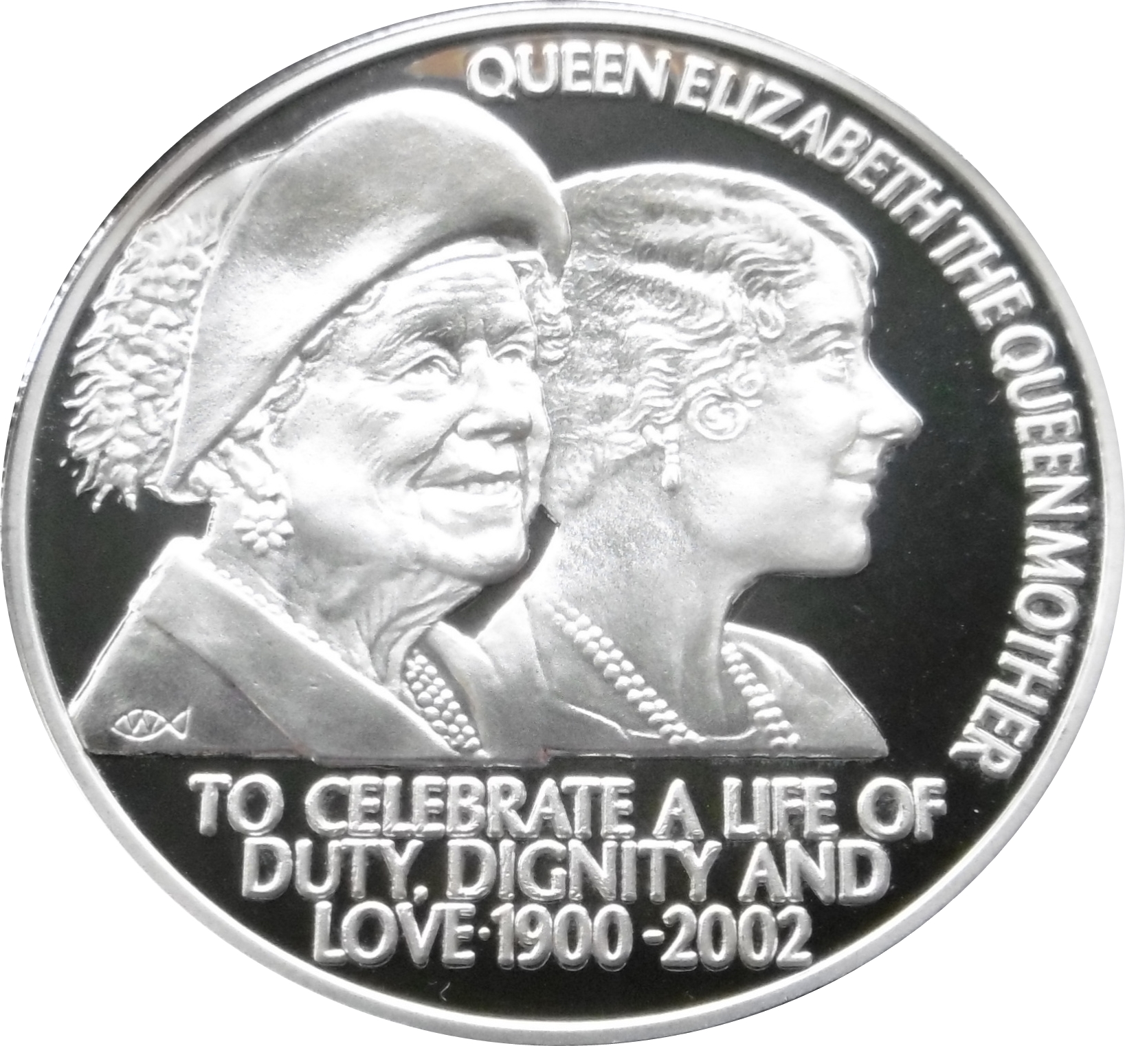 Saint Helena 50 Pence - Elizabeth II The Queen Mother, Silver reverse