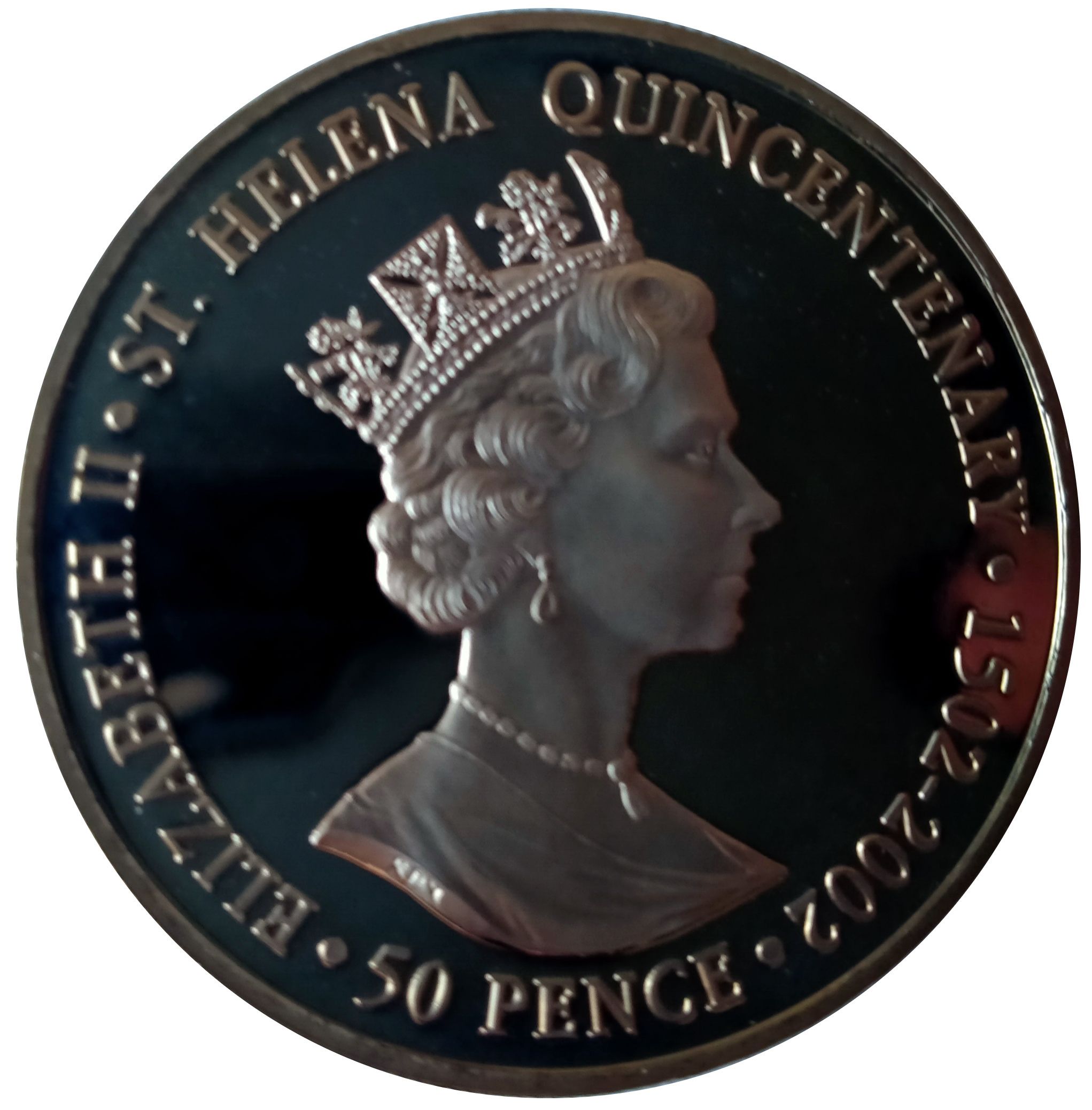 Saint Helena 50 Pence - Elizabeth II Discovery obverse