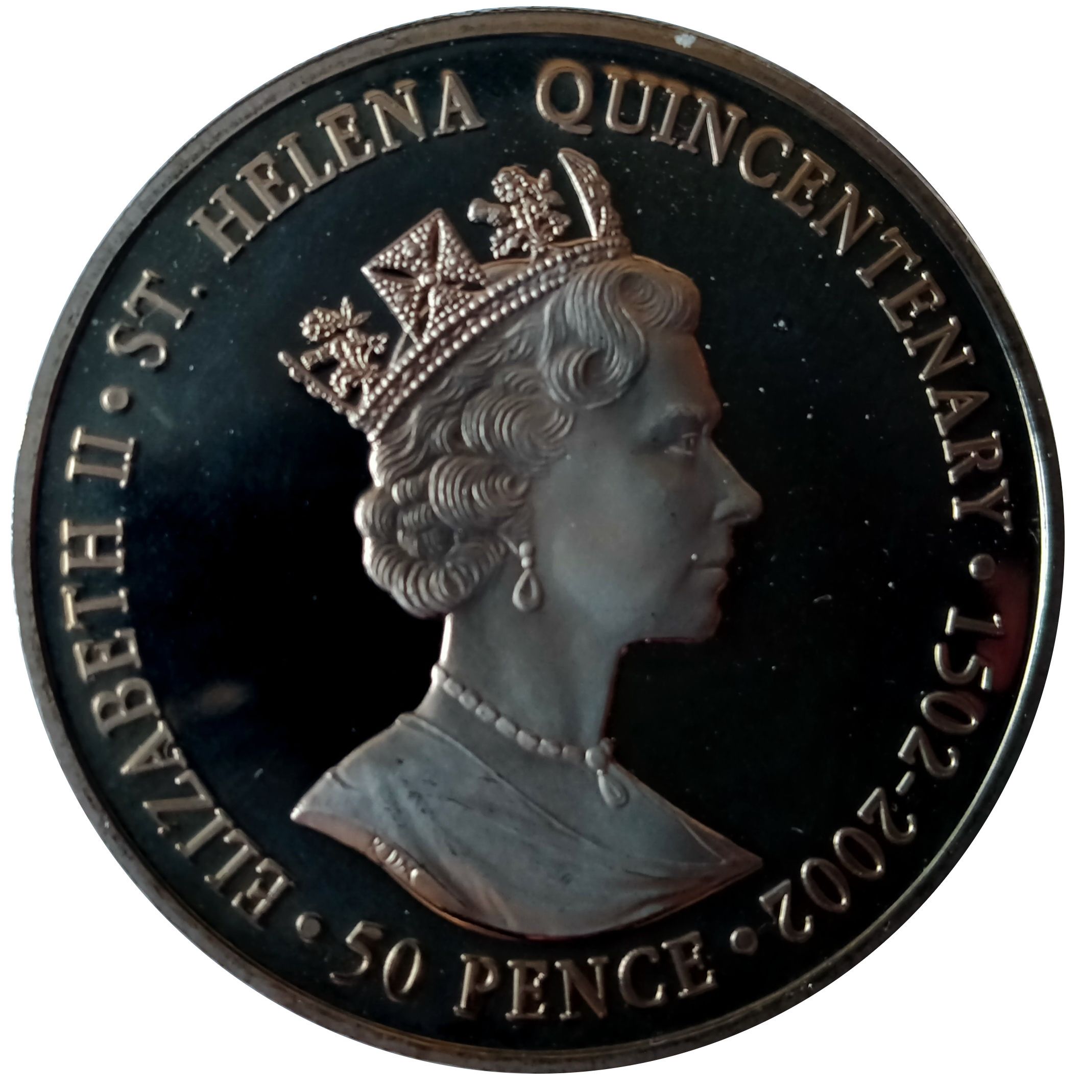 Saint Helena 50 Pence - Elizabeth II HMS Paramour obverse