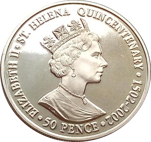 Saint Helena 50 Pence - Elizabeth II HMS Northumberland obverse