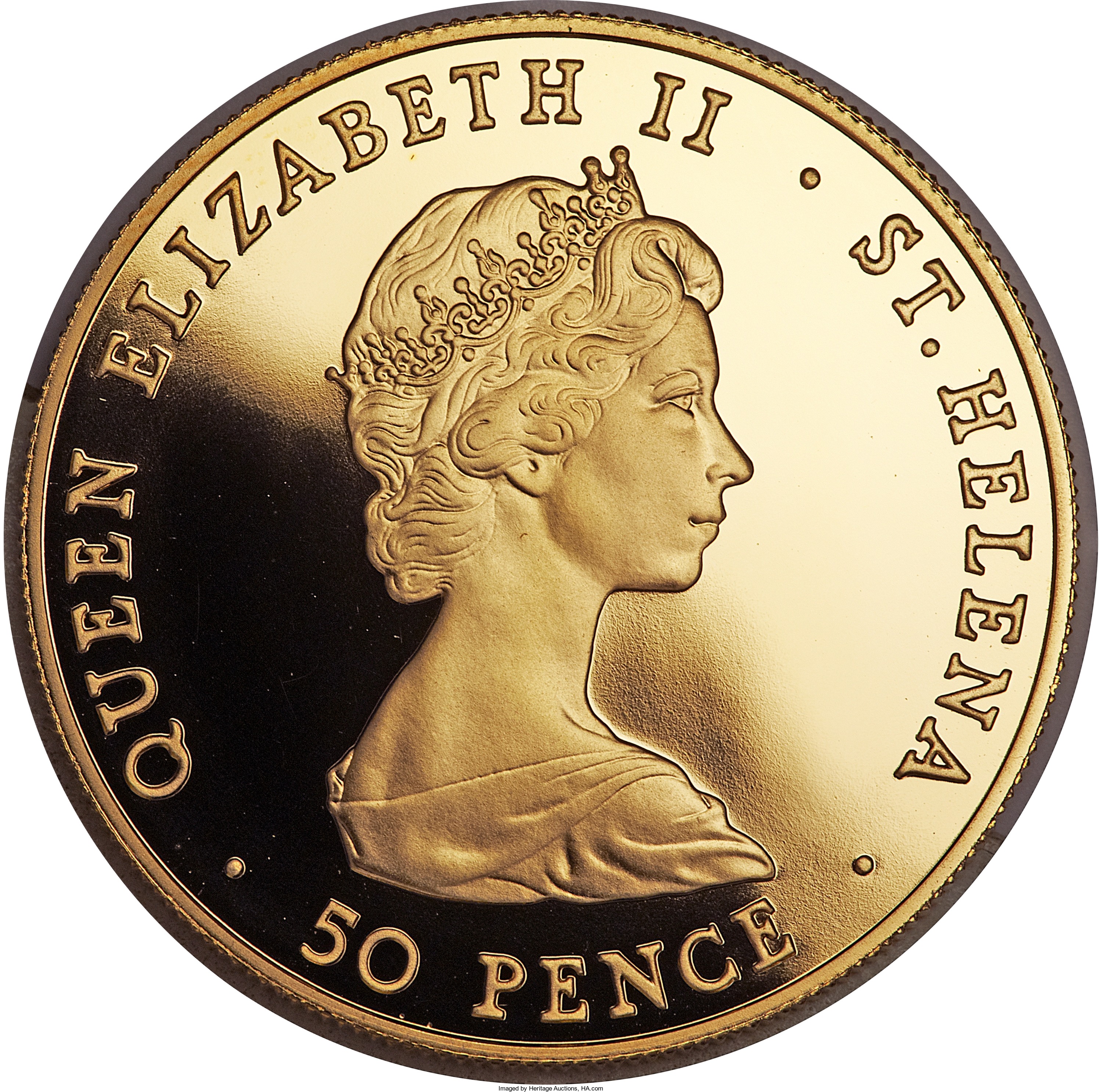 Saint Helena 50 Pence - Elizabeth II Colony; Gold Proof obverse