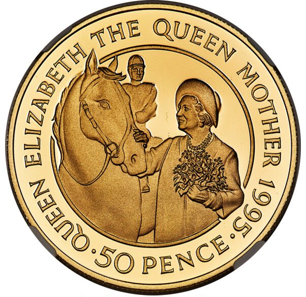 Saint Helena 50 Pence - Elizabeth II Queen Mother; Gold Proof