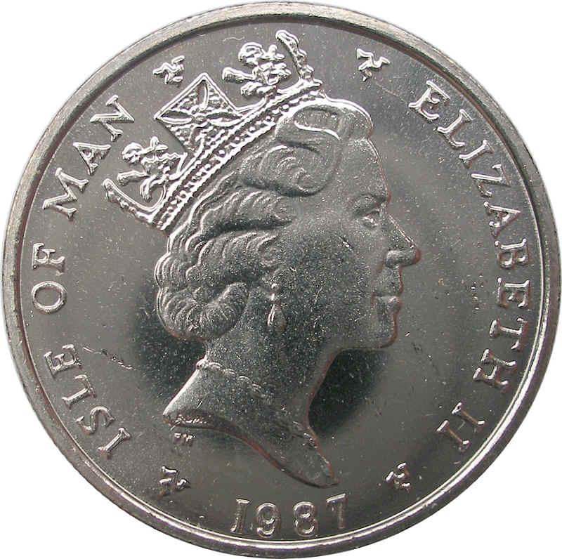 Isle of Man 5 Pence - Elizabeth II Cushag obverse
