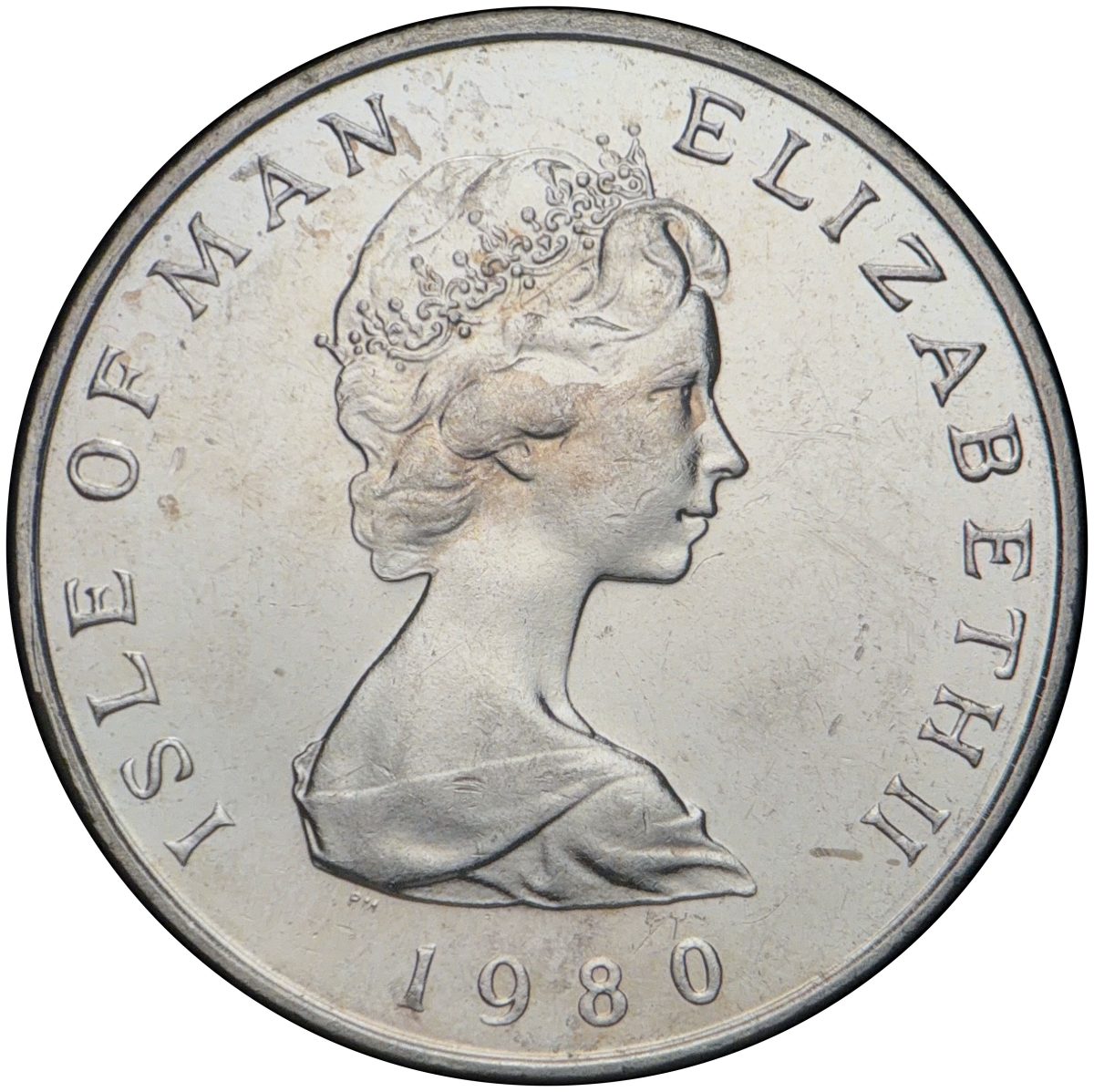 Isle of Man 10 Pence - Elizabeth II Falcon obverse