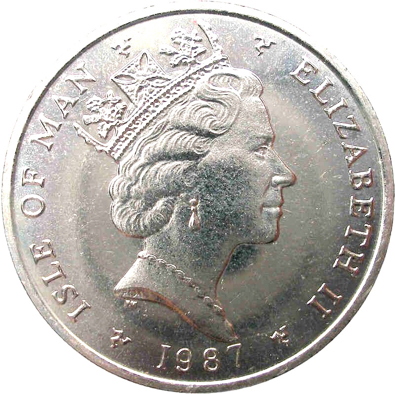 Isle of Man 10 Pence - Elizabeth II Loaghtan ram obverse