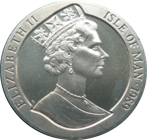 Isle of Man 1 Crown - Elizabeth II George Washington obverse