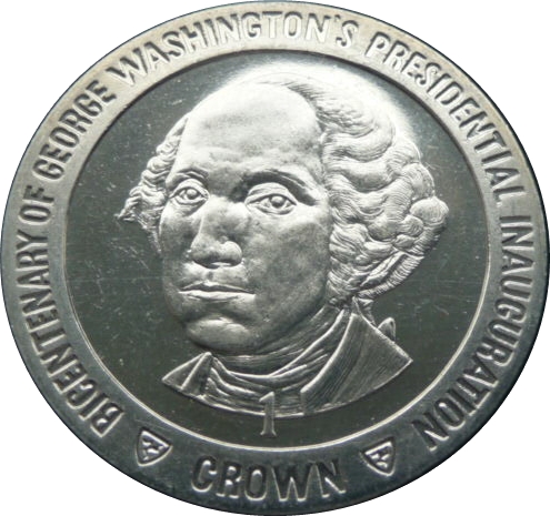 Isle of Man 1 Crown - Elizabeth II George Washington